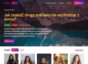 How progresshub.pl looks like on a tablet such as an iPad.
