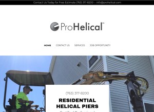 How prohelical.com looks like on a tablet such as an iPad.