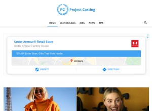How projectcasting.com looks like on a tablet such as an iPad.