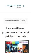 How projecteurhd.com looks like on a mobile device such as an iPhone.