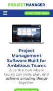 How projectmanager.com looks like on a mobile device such as an iPhone.