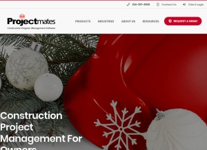 How projectmates.com looks like on a tablet such as an iPad.