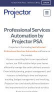 How projectorpsa.com looks like on a mobile device such as an iPhone.
