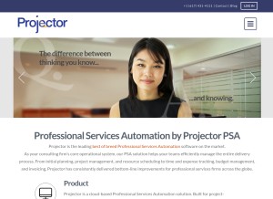 How projectorpsa.com looks like on a tablet such as an iPad.