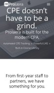 How prolaera.com looks like on a mobile device such as an iPhone.