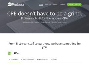 How prolaera.com looks like on a tablet such as an iPad.