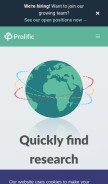 How prolific.co looks like on a mobile device such as an iPhone.