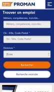 How proman-interim.com looks like on a mobile device such as an iPhone.