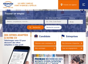 How proman-interim.com looks like on a tablet such as an iPad.