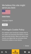 How promega.com looks like on a mobile device such as an iPhone.