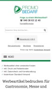 How promobedarf.de looks like on a mobile device such as an iPhone.