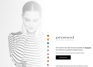 How promod.fr looks like on a tablet such as an iPad.