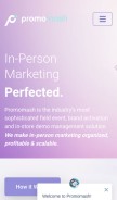 How promomash.com looks like on a mobile device such as an iPhone.