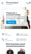 How promotique.com looks like on a mobile device such as an iPhone.