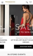 How pronovias.com looks like on a mobile device such as an iPhone.