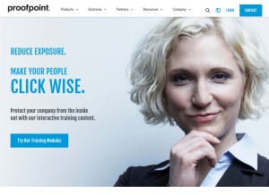 How proofpoint.com looks like on a tablet such as an iPad.