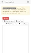 How proofreadbot.com looks like on a mobile device such as an iPhone.