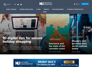 How propertycasualty360.com looks like on a tablet such as an iPad.