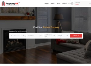 How propertyok.com looks like on a tablet such as an iPad.