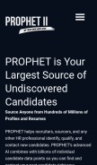 How prophet.rocks looks like on a mobile device such as an iPhone.