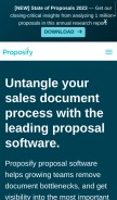 How proposify.com looks like on a mobile device such as an iPhone.