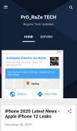 How prorazetech.com looks like on a mobile device such as an iPhone.