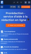 How proredaction.com looks like on a mobile device such as an iPhone.