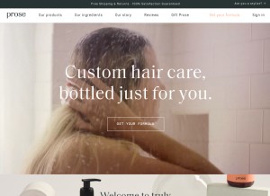 How prosehair.com looks like on a tablet such as an iPad.