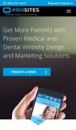 How prosites.com looks like on a mobile device such as an iPhone.