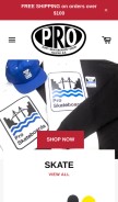 How proskates.com looks like on a mobile device such as an iPhone.