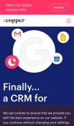 How prosperworks.com looks like on a mobile device such as an iPhone.