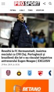 How prosport.ro looks like on a mobile device such as an iPhone.