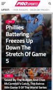 How prosports.net looks like on a mobile device such as an iPhone.