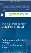 How protecmedia.com looks like on a mobile device such as an iPhone.