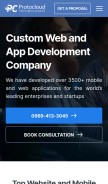 How protocloudtechnologies.com looks like on a mobile device such as an iPhone.