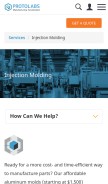 How protomold.com looks like on a mobile device such as an iPhone.