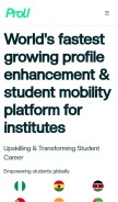 How proueducation.com looks like on a mobile device such as an iPhone.