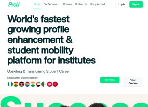 How proueducation.com looks like on a tablet such as an iPad.