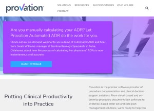 How provationmedical.com looks like on a tablet such as an iPad.