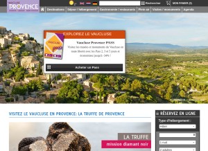 How provenceguide.com looks like on a tablet such as an iPad.