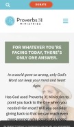 How proverbs31.org looks like on a mobile device such as an iPhone.