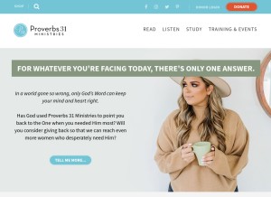 How proverbs31.org looks like on a tablet such as an iPad.