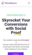 How provesrc.com looks like on a mobile device such as an iPhone.