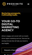 How proximite.marketing looks like on a mobile device such as an iPhone.