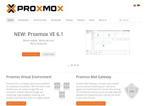 How proxmox.com looks like on a tablet such as an iPad.