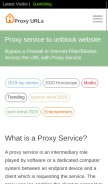 How proxy-urls.com looks like on a mobile device such as an iPhone.