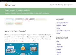 How proxy-urls.com looks like on a tablet such as an iPad.