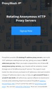 How proxymesh.com looks like on a mobile device such as an iPhone.