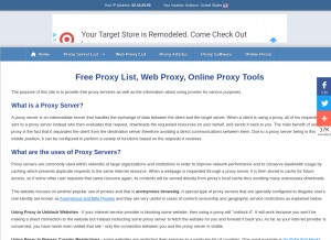 How proxynova.com looks like on a tablet such as an iPad.