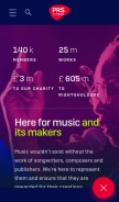 How prsformusic.com looks like on a mobile device such as an iPhone.